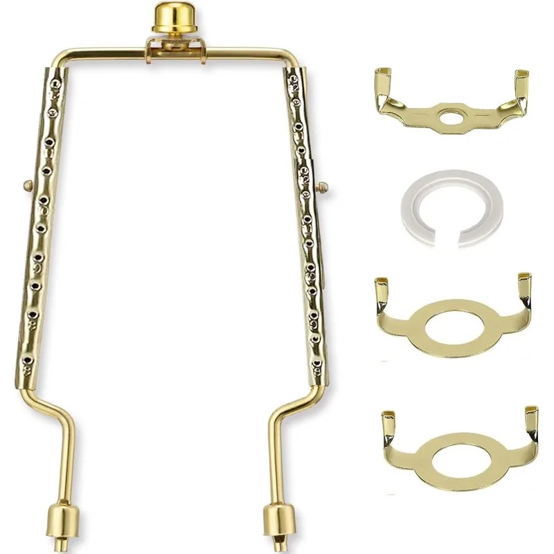 

8 9 10 11 12 inch Lamp Shade Harp Holder, ALUCSET Adjustable Lamp Harp Kit, Fit Both Standard Lamp Rod and E14 E26 E27 Light Bas