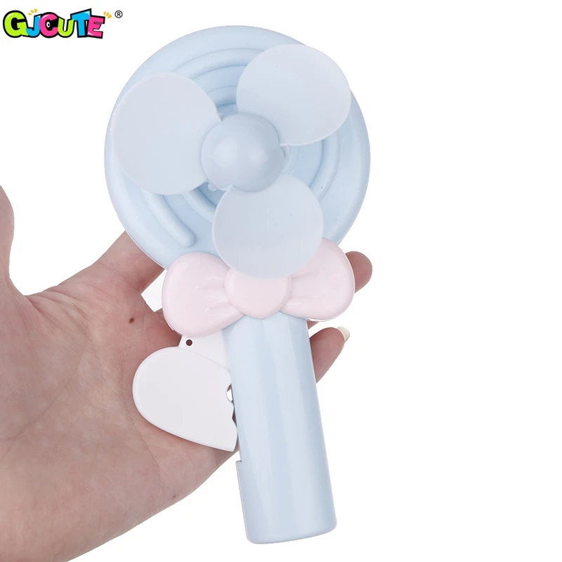 

Summer Children Hand Press Portable Fan Cartoon Lollipop Shaped Easy Press Student Small Fan Household Mini Fan Handheld Fan