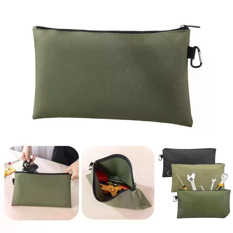 Multipurpose Storage Tool Pouches Premium Tool Bag With Zipper And Carabiner For Camping Woodworking Electrician Gardening