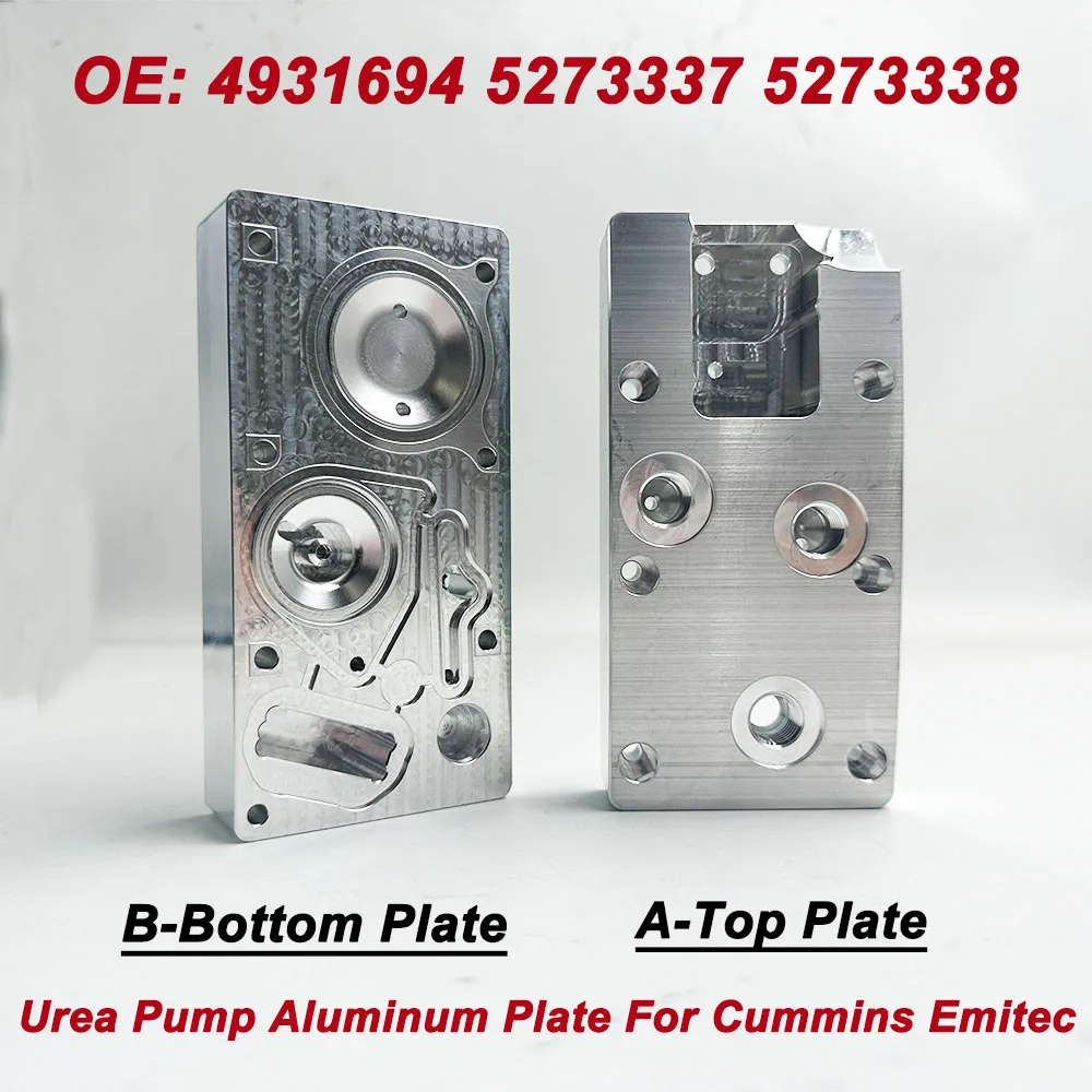 2Pcs New Urea Pump Aluminum Plate 4931694 5273337 5273338 Doser Pump For Cummins Emitec ( Upper and lower ), High Quality