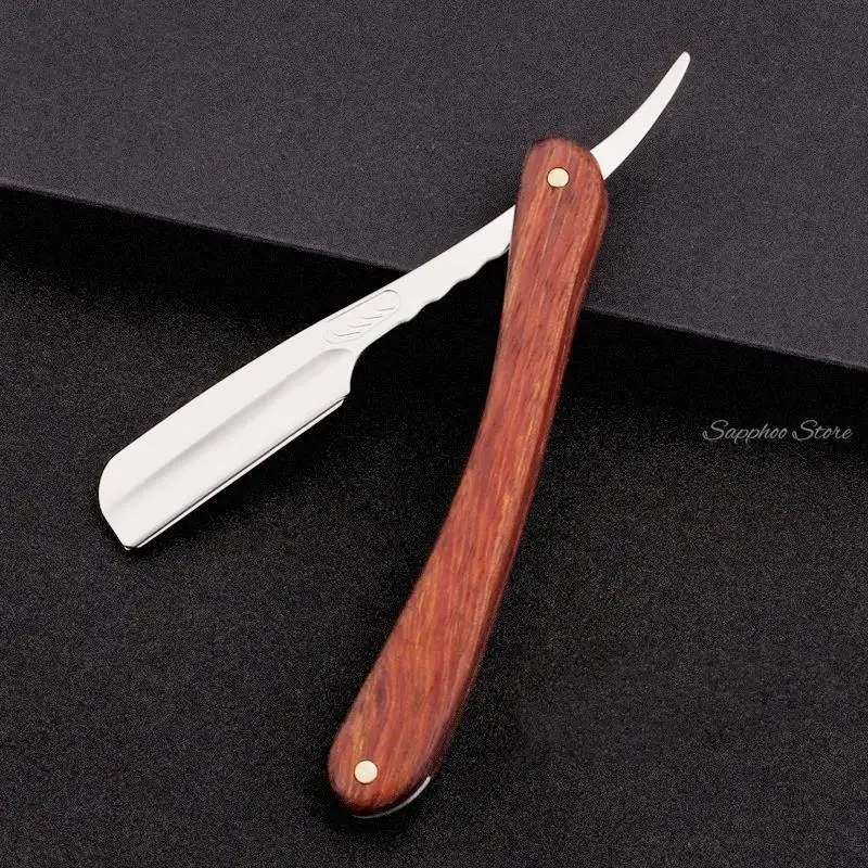 Pro Shaving Straight Razor Classic Manual Sharp Folding Knife Men Light Carbon Steel Shaver Sandalwood Handle With Feather Blade