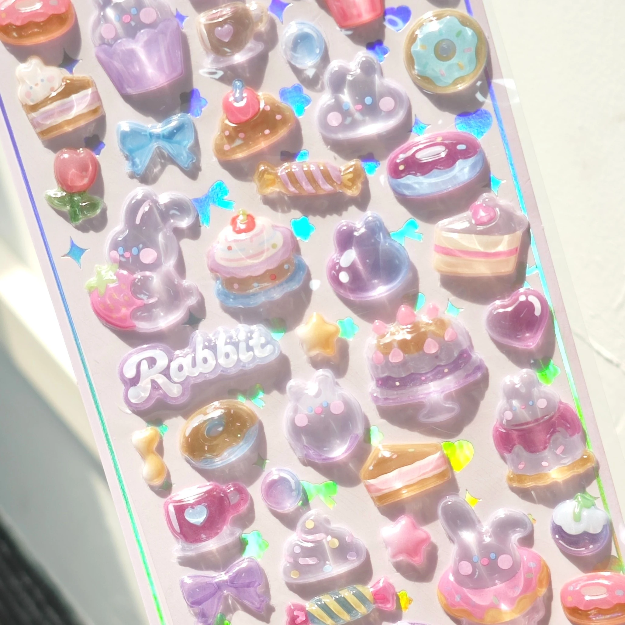 Kawaii Japanese Sushi Cake Rabbit Bread Bear Penguin Panda 3D Relief Sticker for Scrapbooking Sticker Exchange School Supply