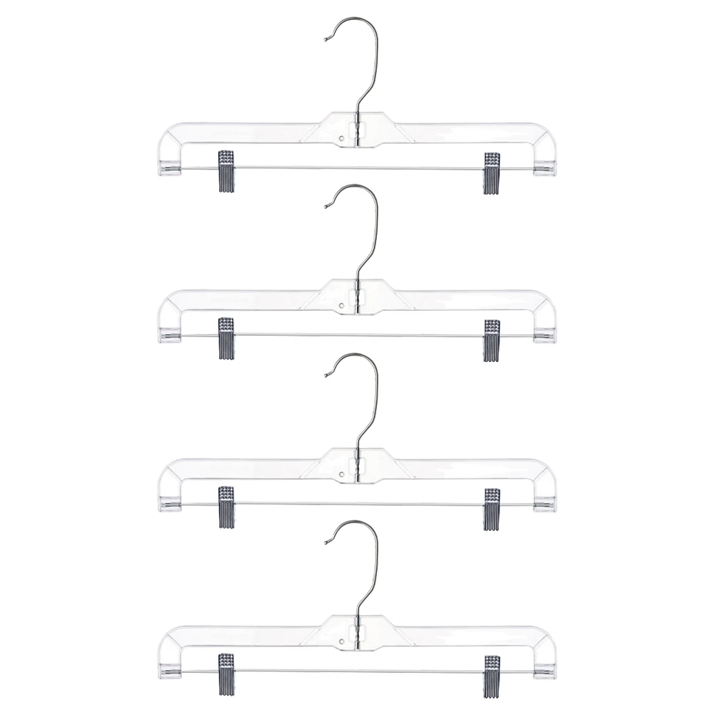 

4pcs Telescopic Plastic Hangers Pants Trousers Shirt Closet Rack Transparent Jeans Display Drying Storage Home Shop Clothing