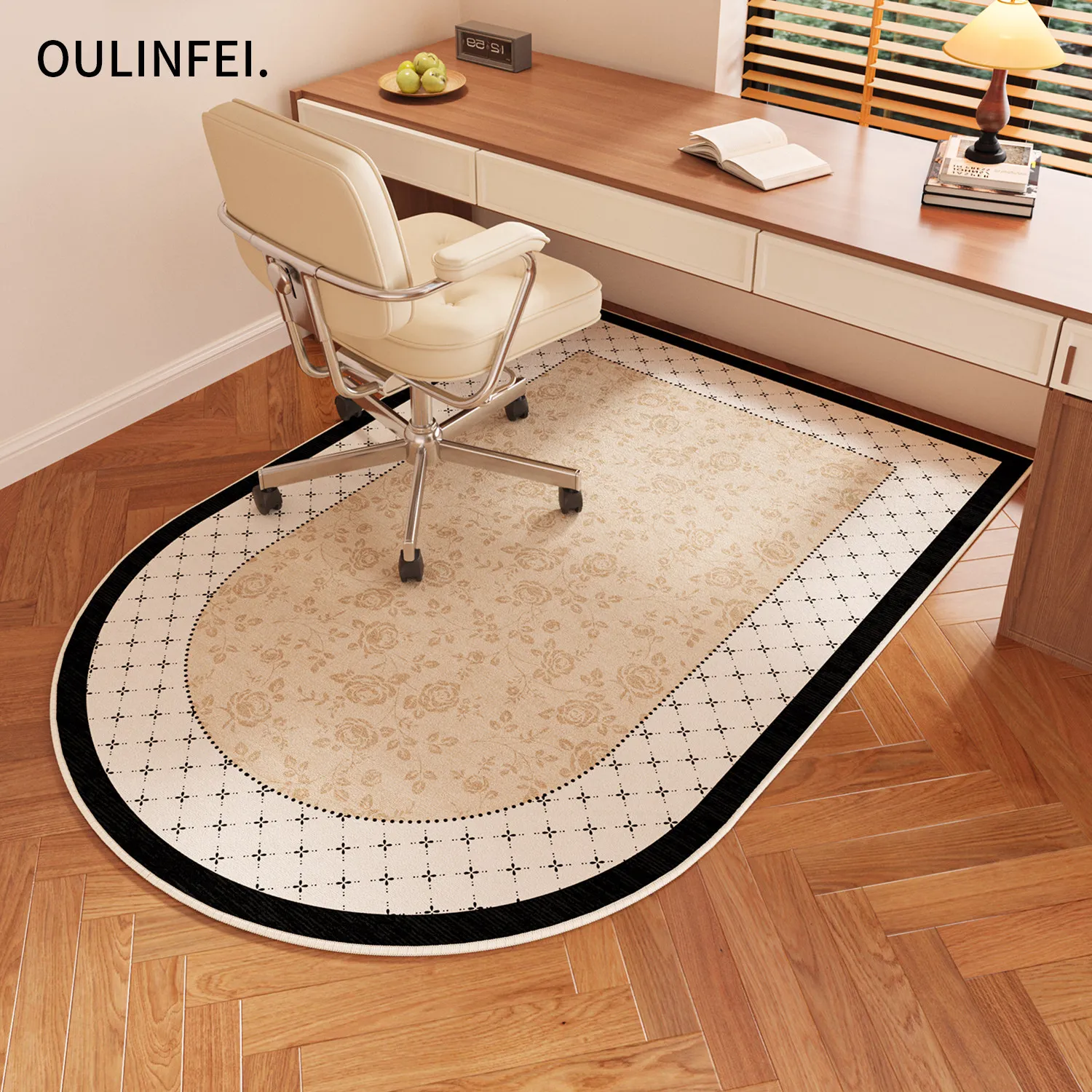 VIKAMA Nordic Style Simple Computer Chair Mat E-Sports Gaming Swivel Chair Non-Slip Rugs Study Desk Office Chair Mat Home Decor