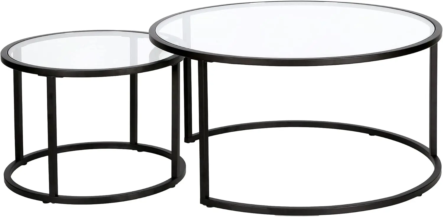 Tavolino rotondo In nidificato Watson In bronzo annerito