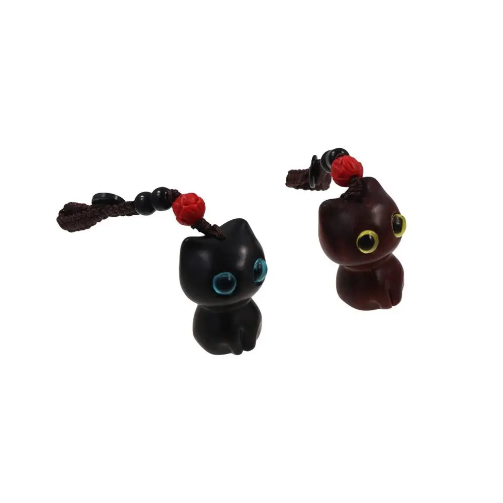 Shape DIY Making Accessories Cute Lucky Blessing Wood Car Keyring Keychain Components Sandalwood Key Chains Jewelry Findings