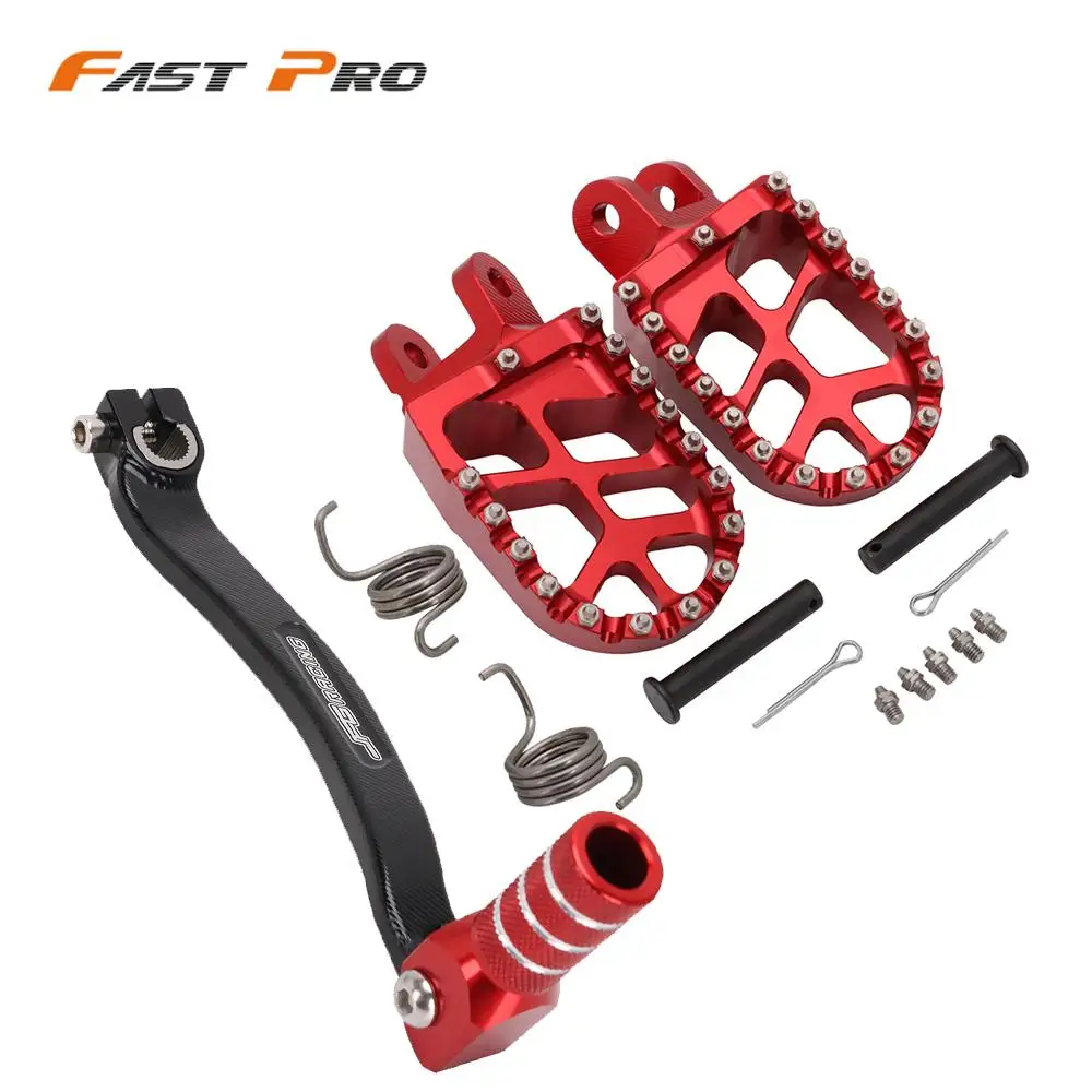 Motorcycle CNC Gear Shift Foot Lever Foot Pegs Rest Footrests Pedals Footpegs For Honda XR250R XR 250R 1996-2004