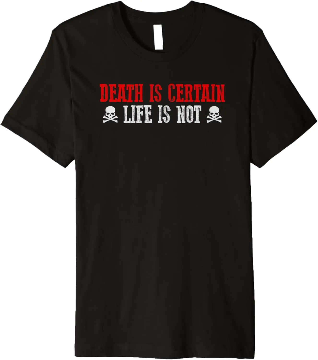 Футболка премиум-класса со светоотражающей надписью «DEATH IS Sure LIFE»