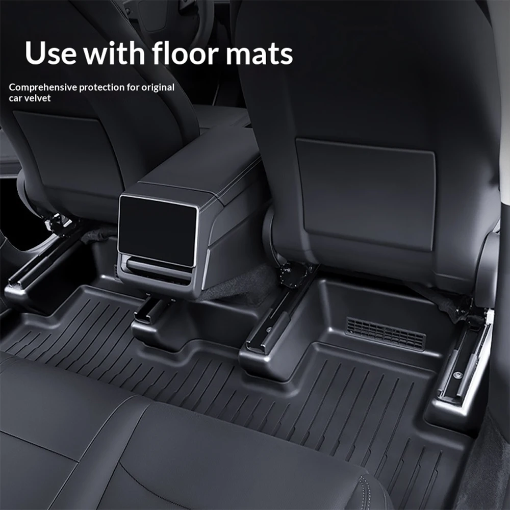 For Tesla Model YL/Y Juniper TPE Car Seat Lower Corner Guard Plate Rear Seat Slide Rail Protection Cover Anti-kick Accessories