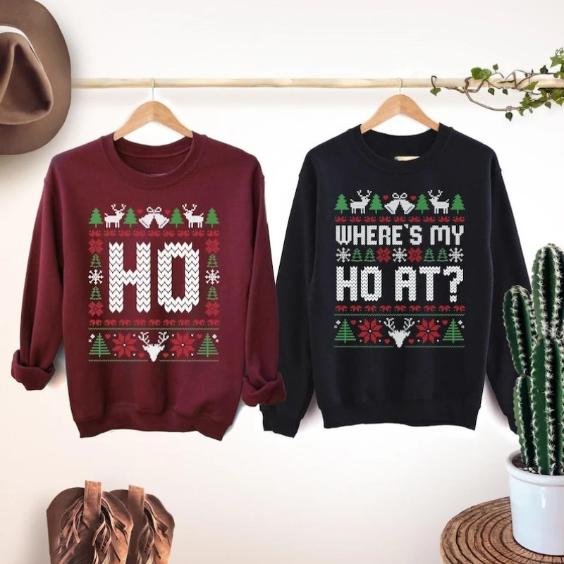 أين ماي هو مضحك عيد الميلاد البلوز الأزواج عيد الميلاد حزب عارضة أزياء لينة مريحة الخريف والشتاء أزياء المهرجانات