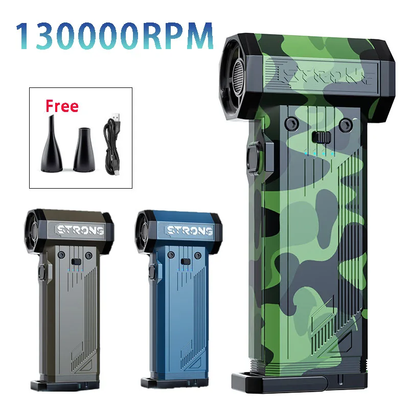 

Электрический воздушный турбовентилятор Портативный турбореактивный вентилятор 130000 Ручной бесщеточный двигатель об/мин, пылевой вентилятор, беспроводной пылеуловитель, инструмент для удаления пыли, снегоочиститель