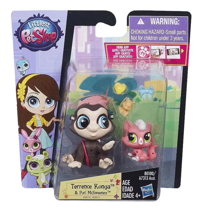 

5CM To Q Pet Shop Monkey Littlest Pet Shop Hanging Card Figures Collector's Edition Gift for Friends Collect Boy Toys Figure