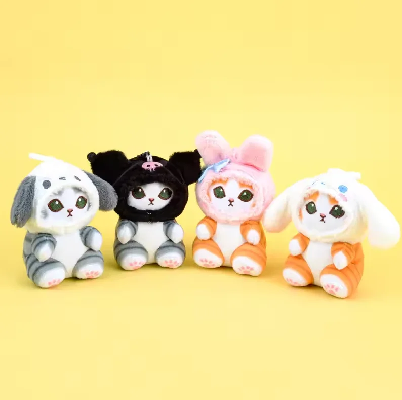 

spot Cute Cute Shark Cat Hanging Plush Toy Kitten Bag Hanging Doll Keychain