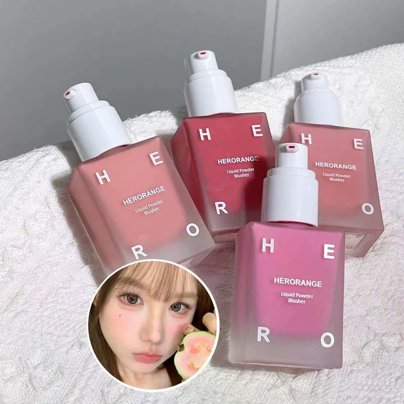 HERORANGE 4Colors Liquid Blush Pressed Blush Moisturizing Color Enhancing Face Eyes Lips Women's Makeup Create Rouge Blush Cream