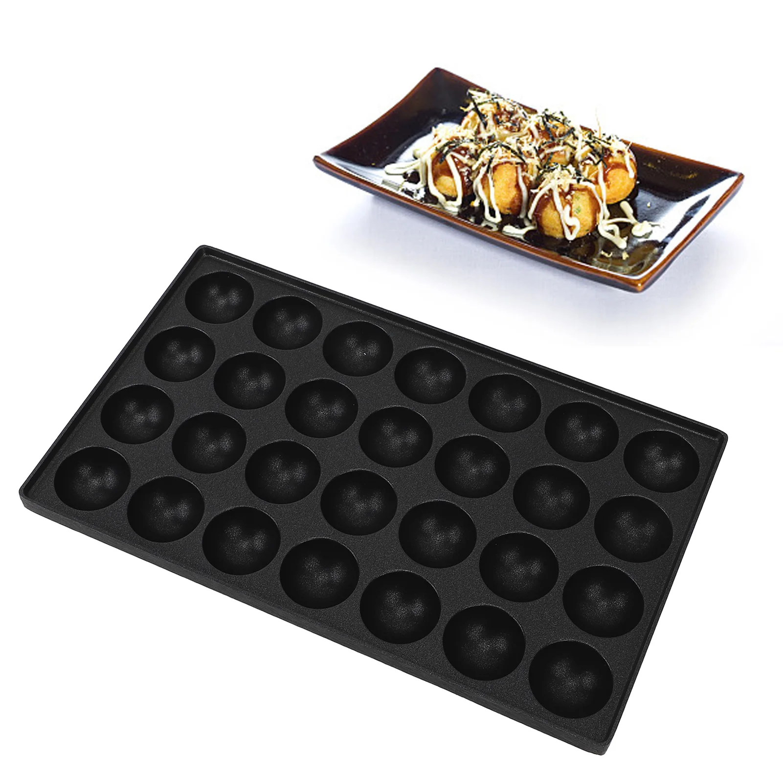 

Takoyaki Frying Pan, 28 Holes Takoyaki Maker Octopus Meatballs Baking Tray Nonstick Kitchen Frying Pan for Meat Balls Quail Eggs