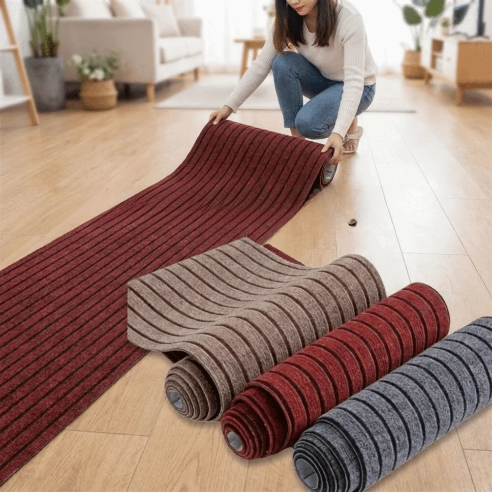 40x300 cm Self-Adhesive Carpet Absorbent Non-slip Peel and Stick Carpet Washable Stain Resistant Hallway Rug for Home