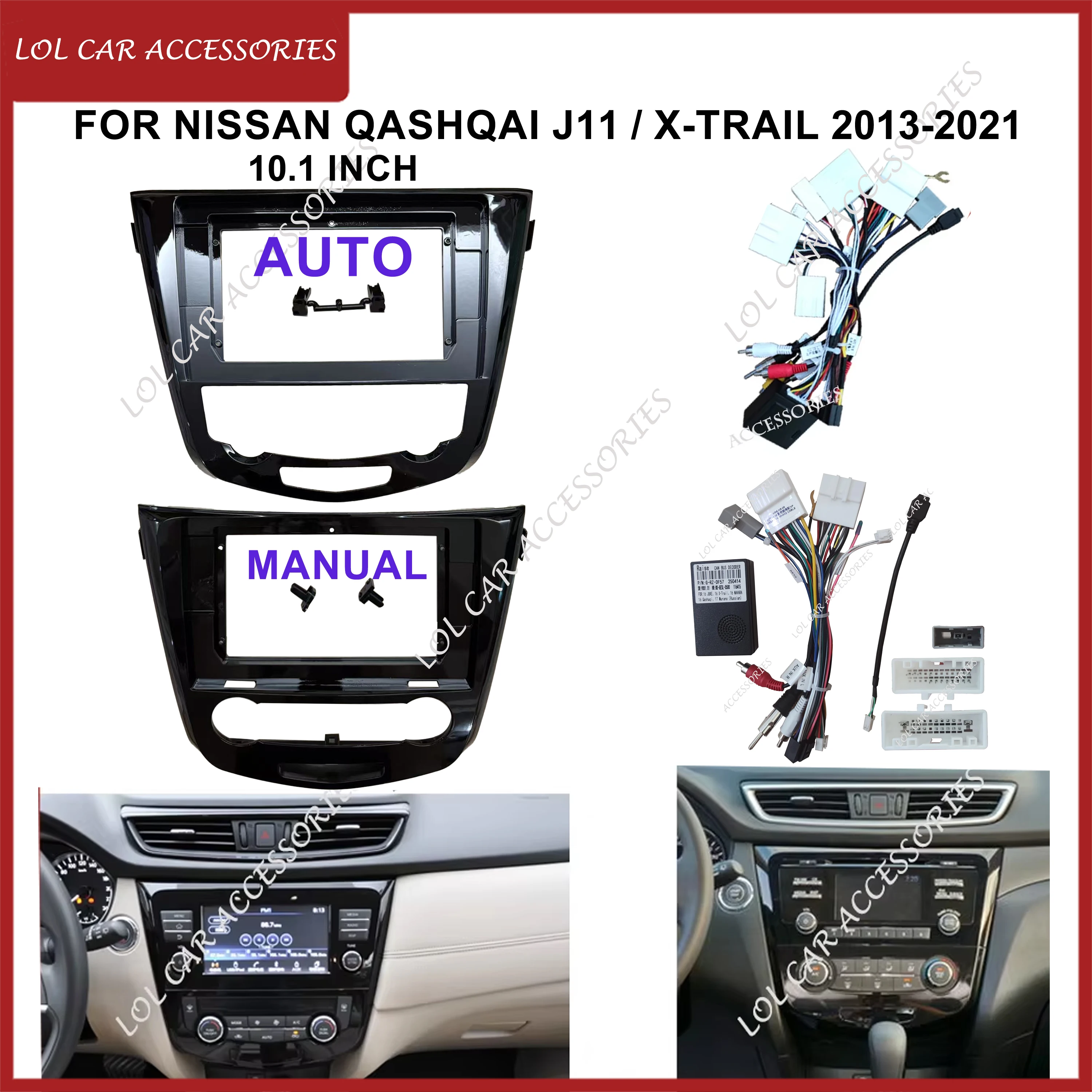 

10.1 Inch For Nissan Qashqai J11 / X-Trail 2013-2021 Car Radio Stereo 2 Din Head Unit GPS MP5 Android Player Fascia Panel Frame