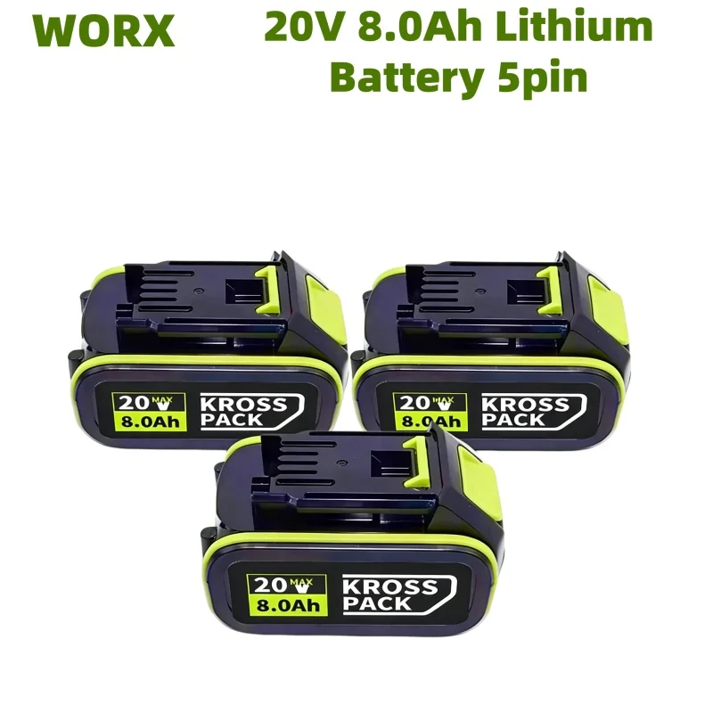 100% Original Worx 20V 6.0Ah 5pin WA3016 WA3023 WA3027 Li-ion Battery for WORX Cordless Power Tool Model Battery
