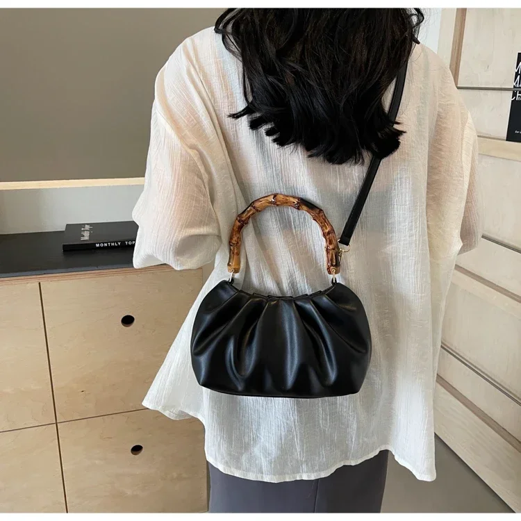 Fashion Niche Design Simple Classic Crossbody Bags 2025 High Quality Three-dimensional Commuting Chinese Style Bamboo Handbags