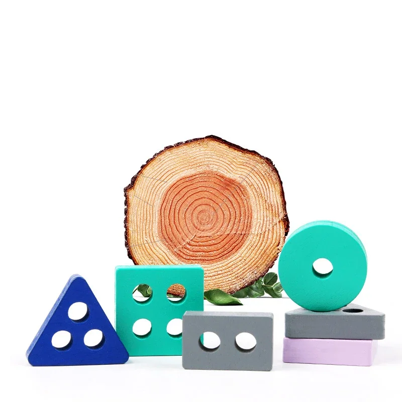 Kids Wooden Building Block Toys Baby Blocks Shape Puzzle Early Learning Colors Child Educational Toy Educational Toys