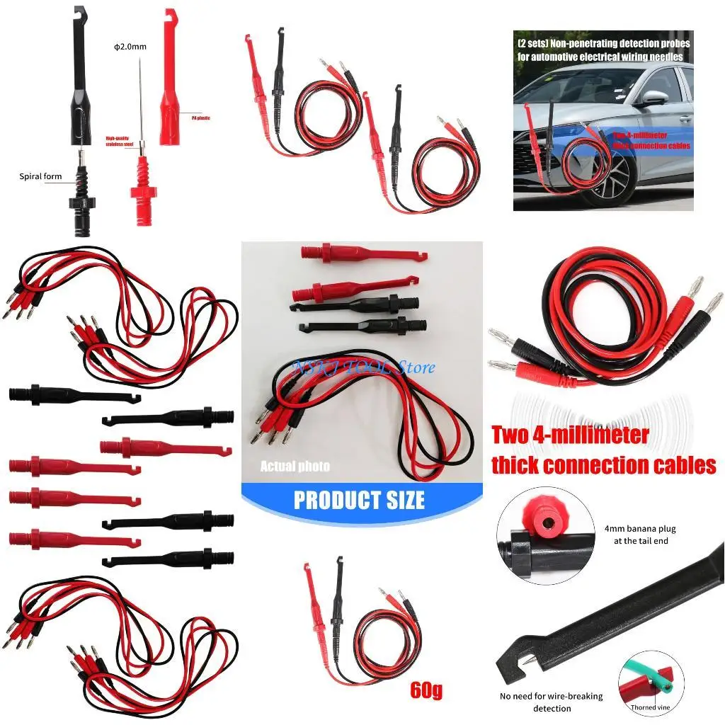 

L8RC Electric Wire Piercing Probe Clip Automotive Test Leads Multimeter Test Leads