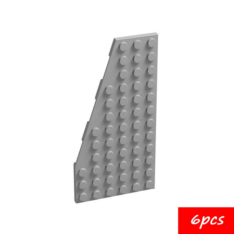 6pcs 30355 Left Wedge Plate 6x12 - MOC Building Blocks Parts Compatible with Major Brands for Car Ship Airplane Models