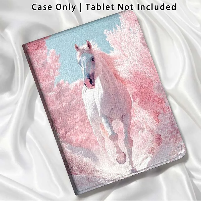 Pink Horse Pattern For Xiaomi Poco Redmi Pad 2 4 5 6 6S 7 7S SE Pro Ultra Max 14 11 8.8 11.2 12.5 Inch Tablet Case