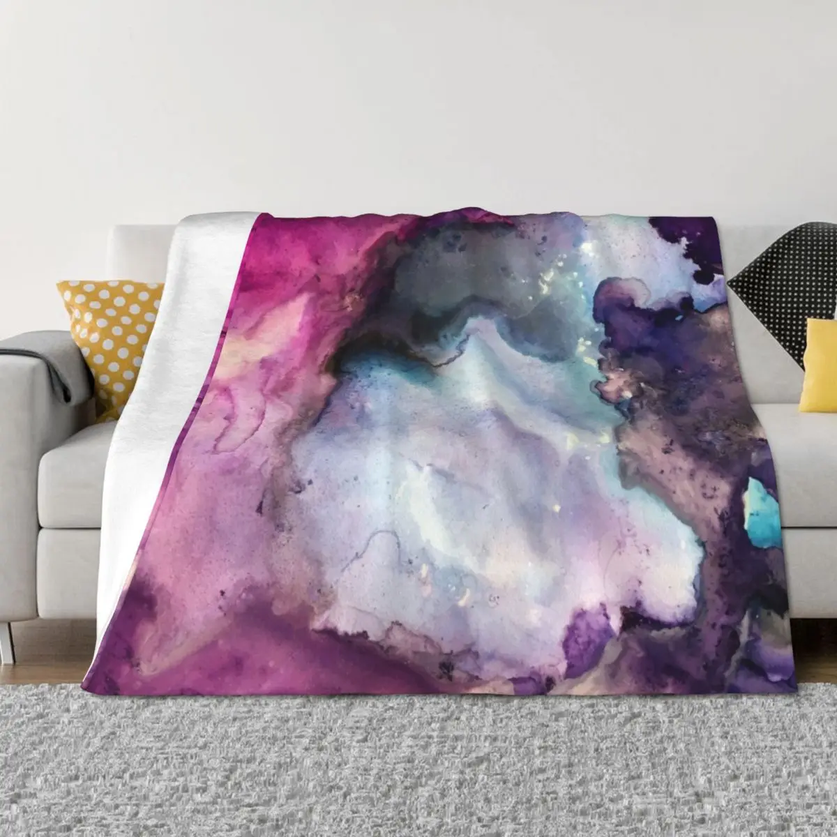 

Purple Fusion - Mixed Media Painting Throw Blanket Cute Flannels christmas decoration Soft Plaid Blankets