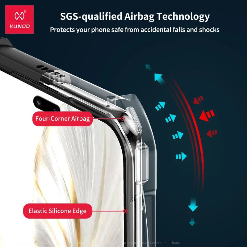 Xundd For Honor 100 Case For Honor 100 Pro Anti-Fingerprint Airbags Shockproof Shell Enhanced Screen Protection Magnetic Case