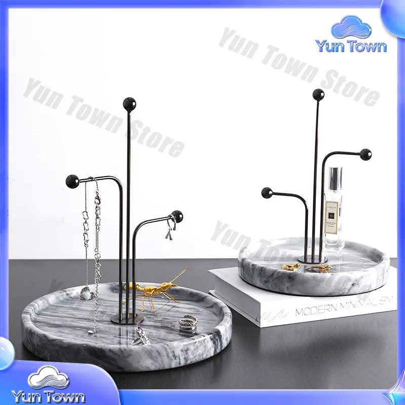 ins Nordic simple marble ornament home soft decoration desktop decoration shoe cabinet key storage tray decoration