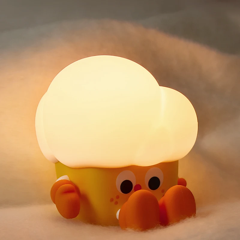 Luce notturna a LED lampada da notte in Silicone simpatico cartone animato per bambini sensore tattile luce notturna temporizzata lampada