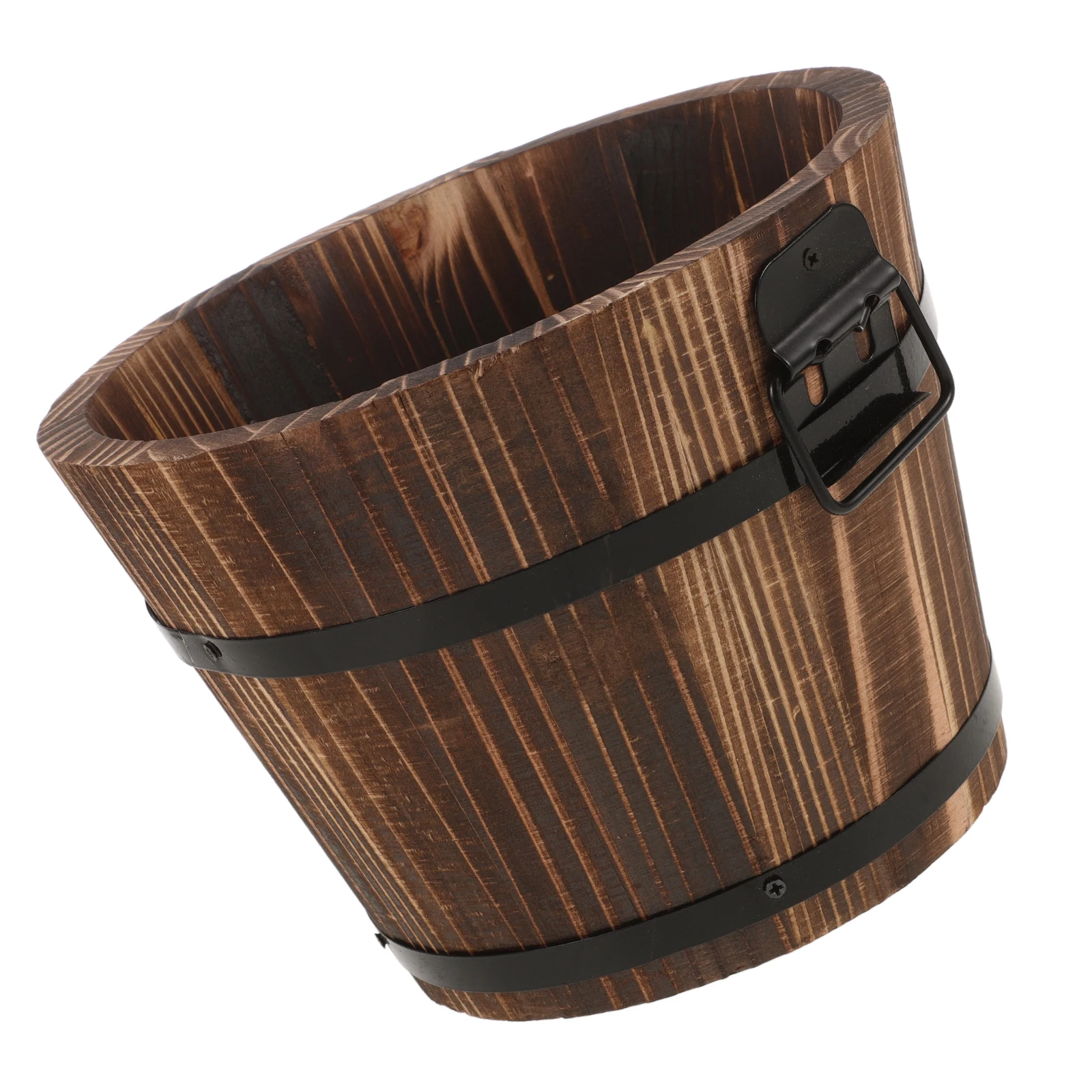 Cubo de madera para arroz al vapor, contenedor multifunción con mango, accesorio de cocina para el hogar, almacenamiento de forma redonda, Sushi, Tofu, Hotel