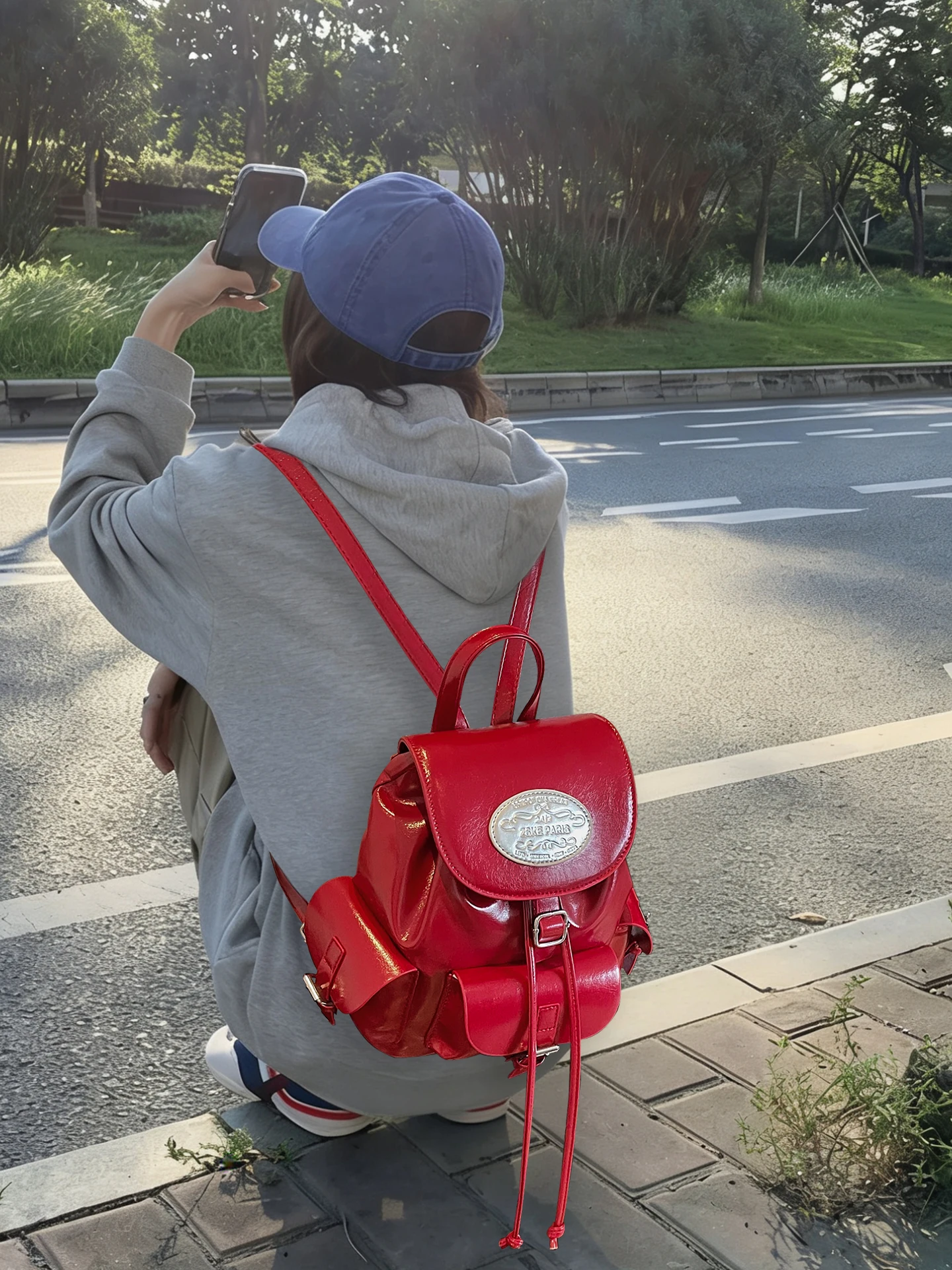 

Красная женская сумка Bapa 2025: Новая модная легкая роскошная универсальная городская сумка через плечо из мягкого полиэстера