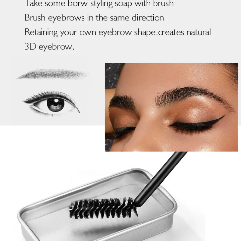 1PC Eyebrow Styling Gel Brows Wax Sculpt Soap Waterproof Long-Lasting 3D Feathery Wild Brow Styling Easy To Wear Makeup Eyebrow