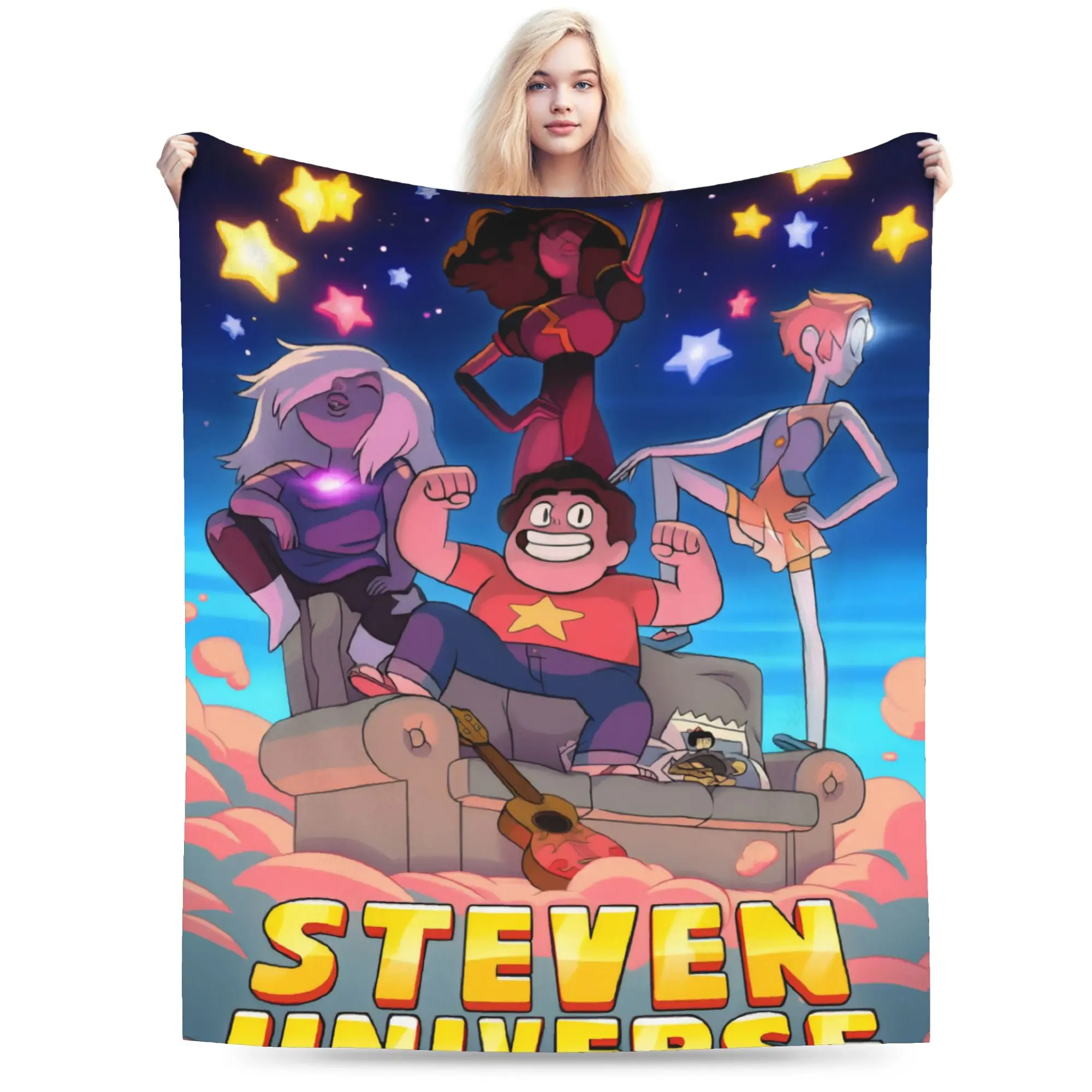 Custom 3D Printed Steven Universe Blankets Soft Flannel Sprint Children Gift Cartoon Throw Blanket for Sofa Outdoor Bedroom