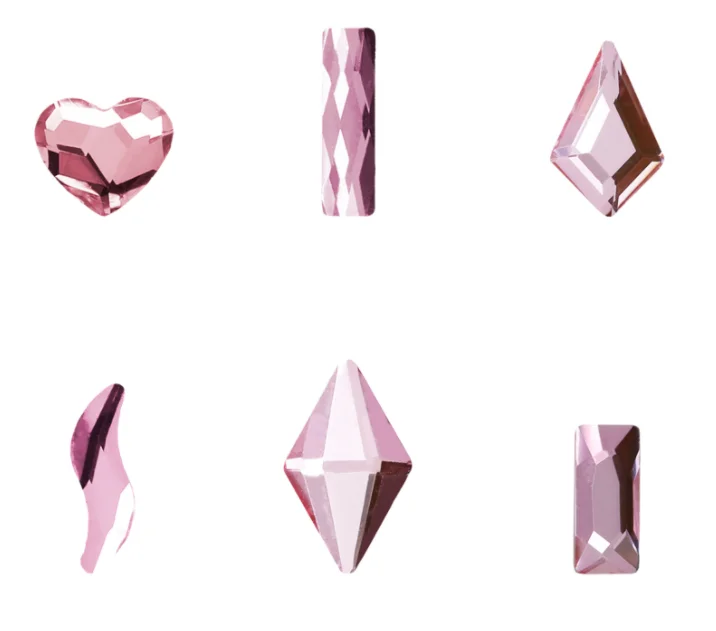 100 sztuk złoty jasnoróżowy różne kształty wielokolorowy kryształ elegancki Rhinestone 3D Manicure zdobienie paznokci dekoracje Charms biżuteria — zdjęcie 5