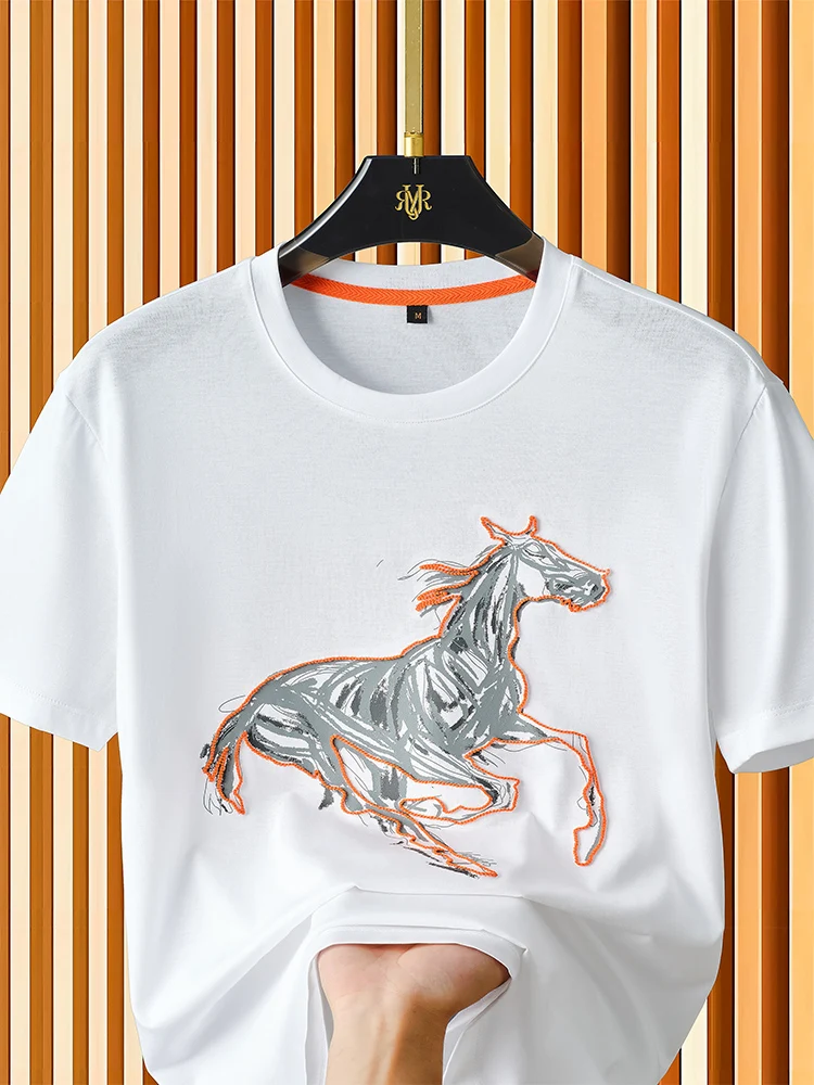 

Laceel T-irt Men's ort Sve round Ne Summer New Faion Trend Versatile Breathable Stand Fit Urban Sle Youth Fas...