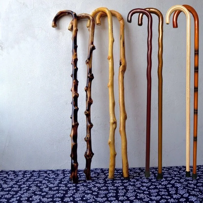 Integrated solid wood crutches, elderly rattan rattan crutches, wood 2018 massage retro new wooden non- walking sticks