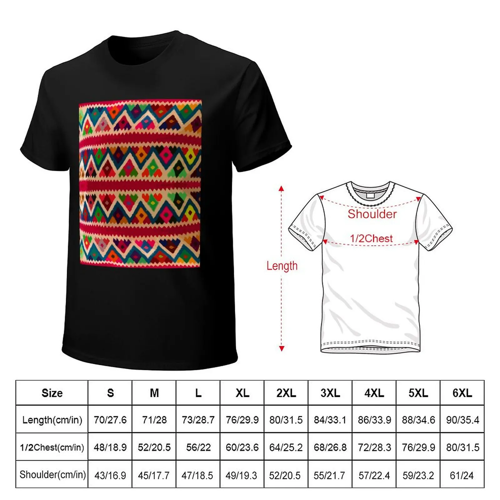 Chevron multicolor dopamine dressing vibrant textile T-Shirt Large Size Basic Casual T-Shirt
