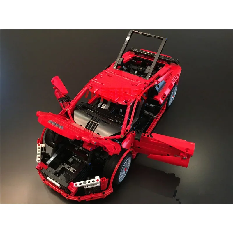 R8スーパーカービルディングブロックモデル,スポーツカーシリーズ,高ステッチ,大人と子供へのギフト,新しいMOC-4463