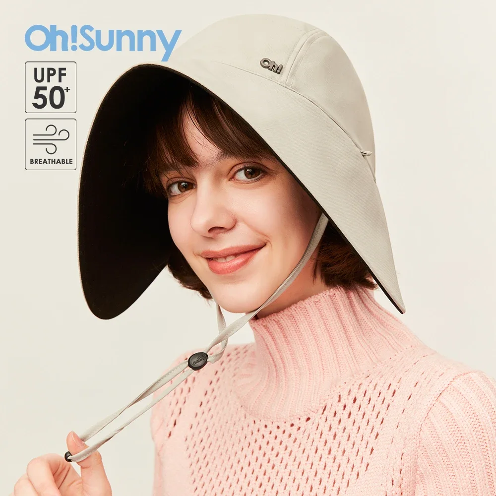 OhSunny Women Sunhats UPF1000+ Summer Sun Protection Adjustable Foldable Breathable Large Wide Brim Soft Caps for Beach Travling