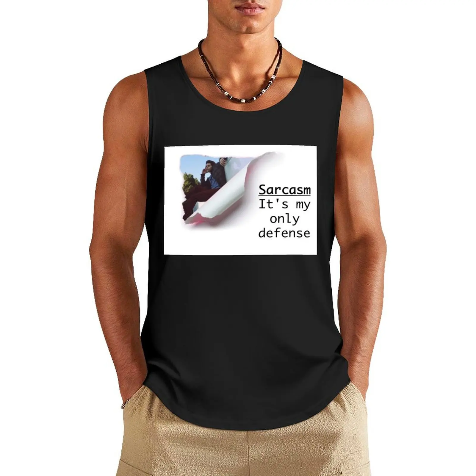 Sarcasm: It's My Only Defense Tank Top Vest for boy t-shirt for man summer clothes man 2024