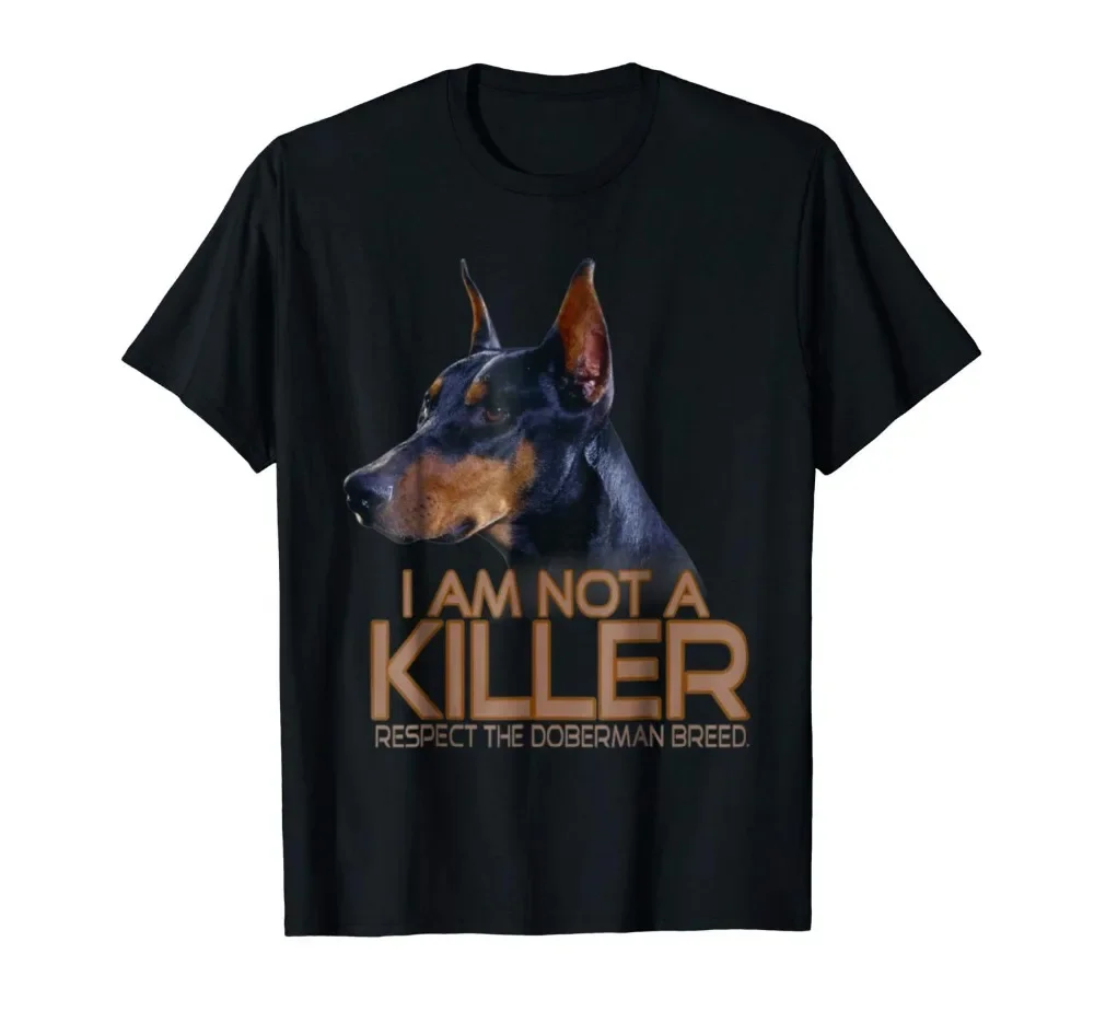 100% Cotton Short Sleeve Doberman Respect Gift Doberman Dog T-Shirt Custom Aldult Teen Unisex Digital Printing Tee Shirt Unisex