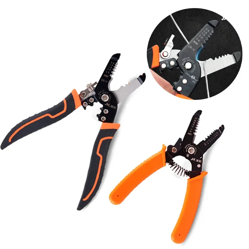 Stripping Crimping Pliers Wire Stripper 165/175mm Multi Functional Ring Crimpper Electrician Peeling Network Cable Stripper Tool