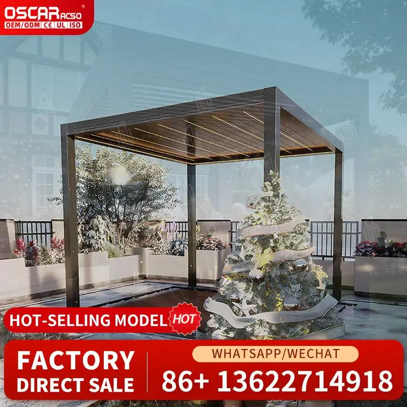 Minimalist Aluminum Sunroom Double Tempered Glass Flat Roof For Villa Hotel Home Office Use 1year Warranty pergola
