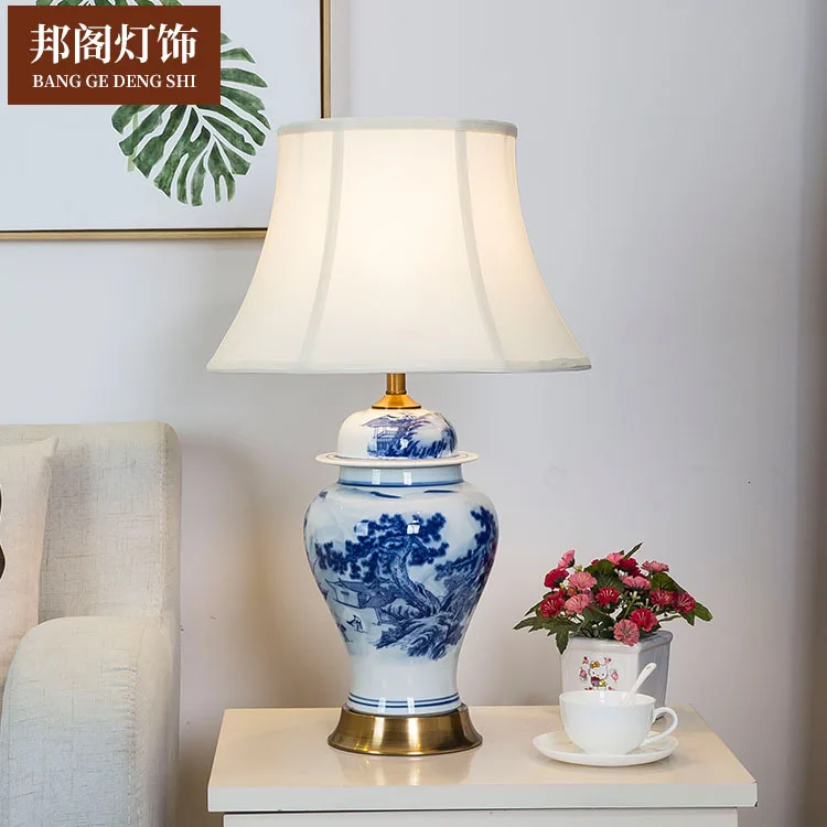

Living Room Simple Bedside Lamp, Bedroom Decorative Lamp, High-end Jingdezhen Retro Ceramic Desk Lamp Manufacturer Wholesale