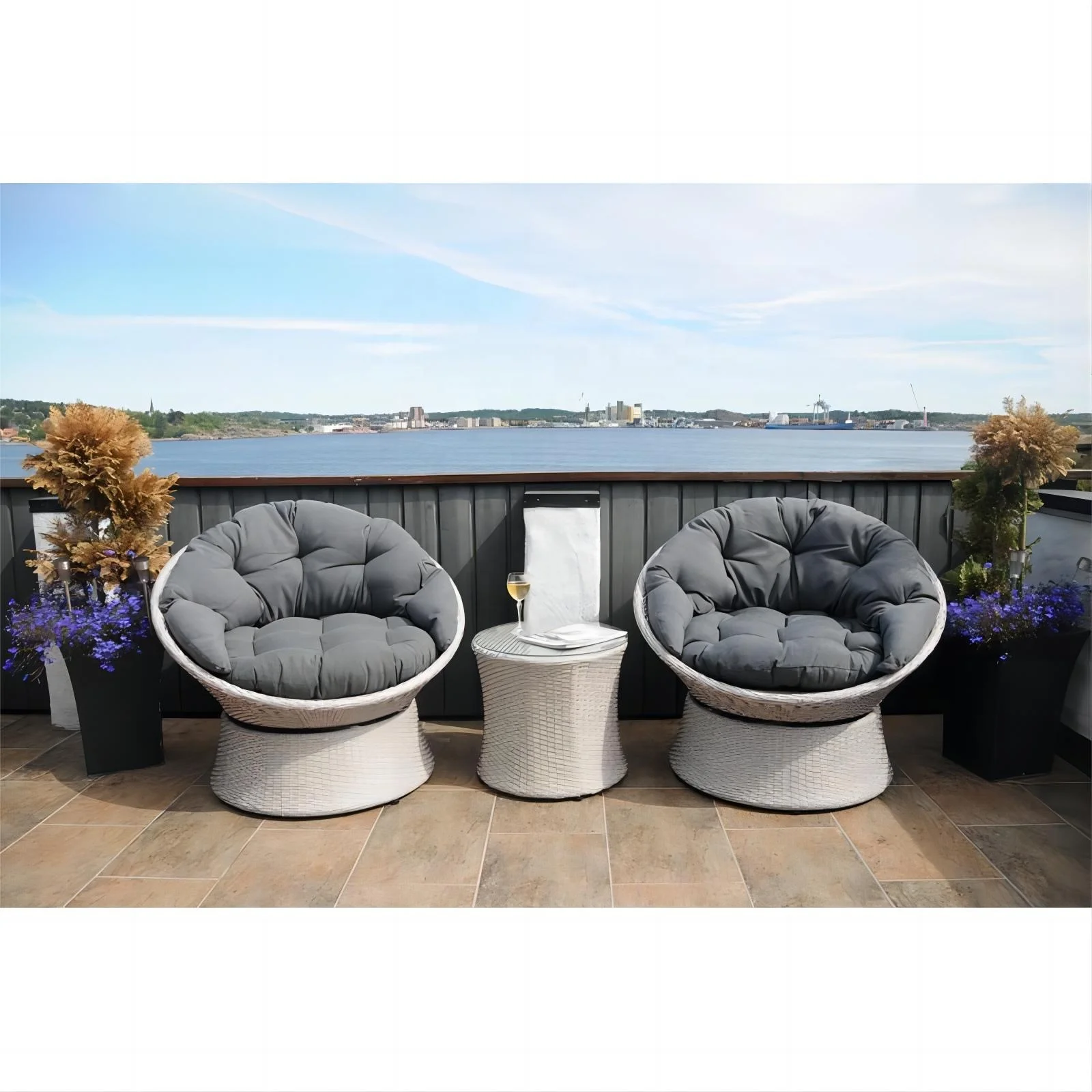 Tuinmeubilair Balkon Kleine Ronde Tafels En Stoelen Coffeeshop Cafe Outdoor Recreatie Terras Tafel En Stoel Combinatie Set