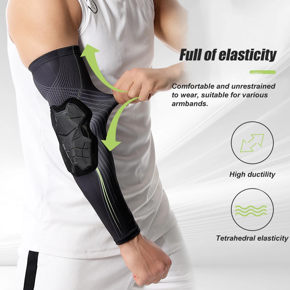 MTATMT 1Pcs Elbow Pads, Basketball Shooter Sleeves, Collision Avoidance Padded Elbow for Volleyball Football Baseball