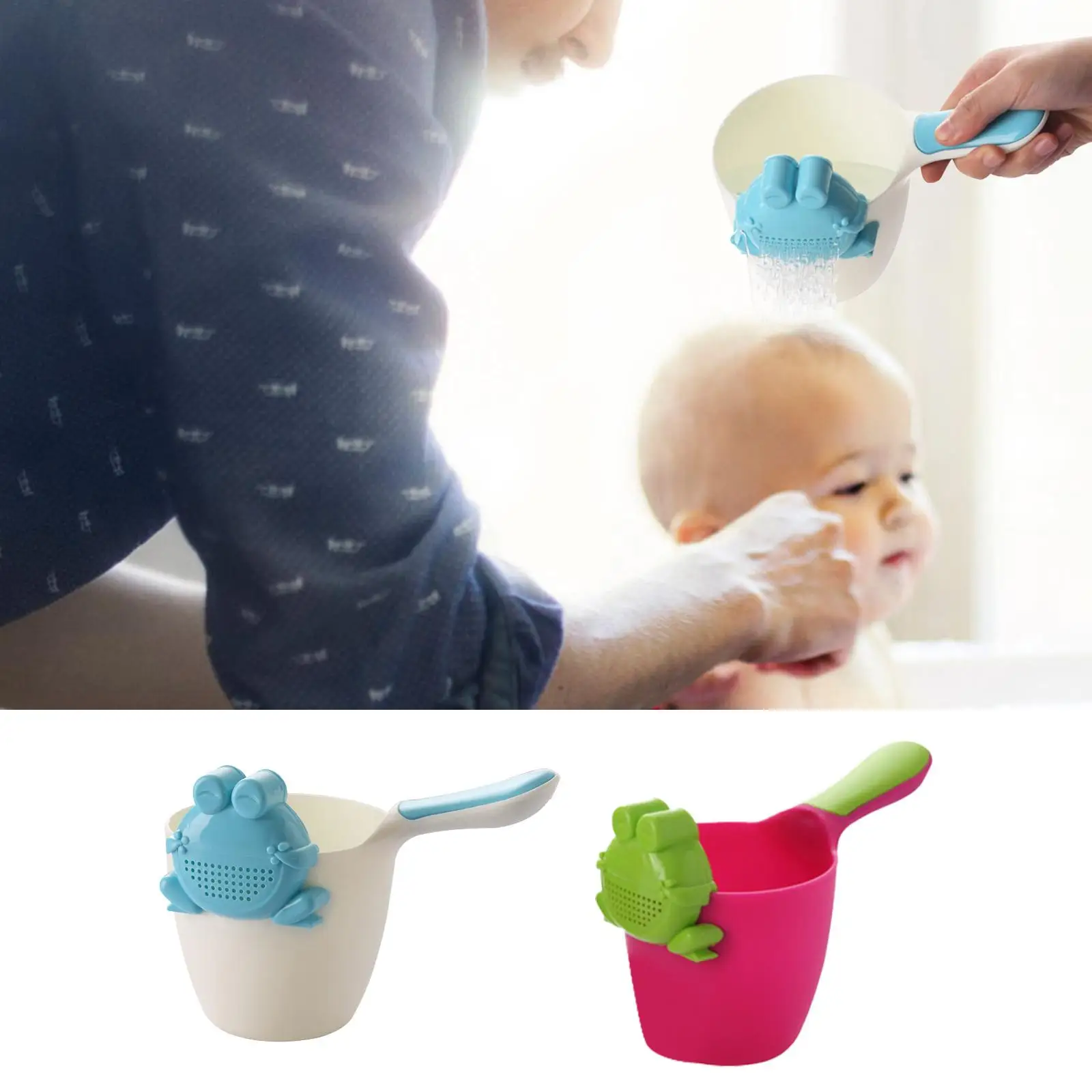 Ember Mandi Bayi Anak dengan Desain Beruang untuk Mencuci Rambut dan Melindungi Mata Bayi