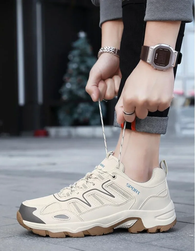 

Мужские походные кроссовки на платформе со шнуровкой, износостойкая нескользящая уличная обувь для альпинизма, охоты, треккинга